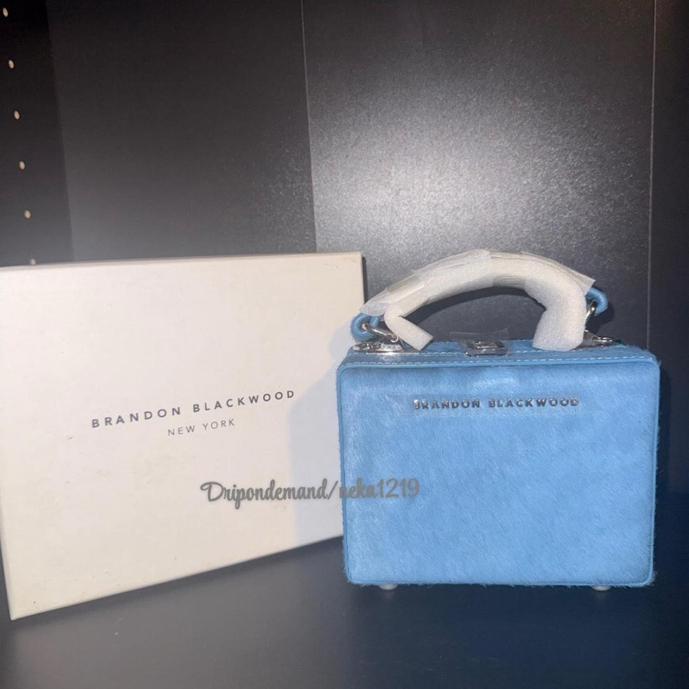 Brandon Blackwood Mini Kendrick Trunk- Aqua Blue Ponyhair